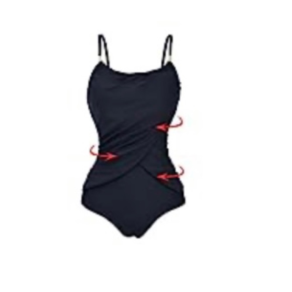 Women’s Zando XXL Black One Piece Flattering Ruched Tummy - Picture 3 of 3